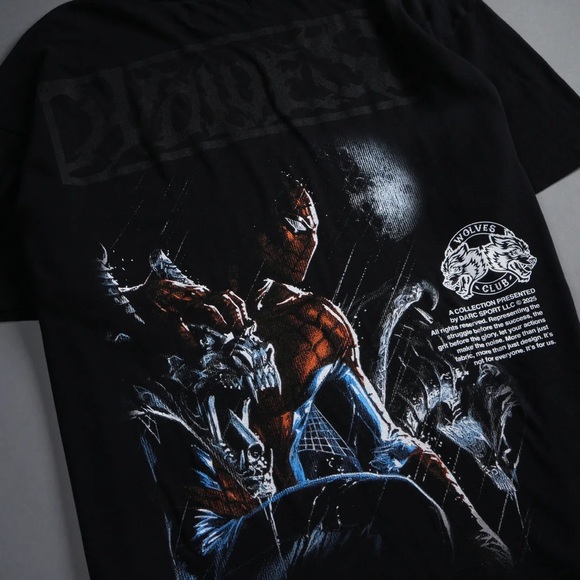 SPIDER IN THE NIGHT "PREMIUM" OVERSIZED TEE IN BLACK - Picture 4 of 4